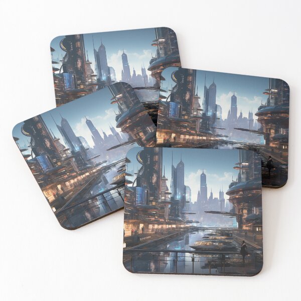 Item preview, Futuristic Cityscape designed and sold by AI-Imaginings.