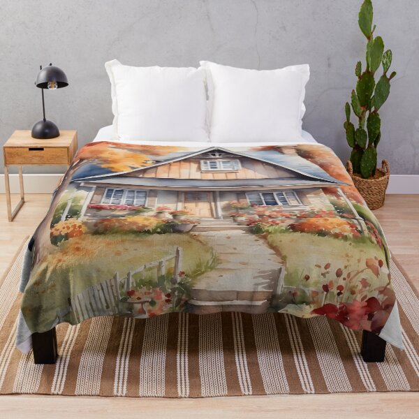 Item preview, English cottage house in Autumn, watercolor style designed and sold by Jayjaynaenae.
