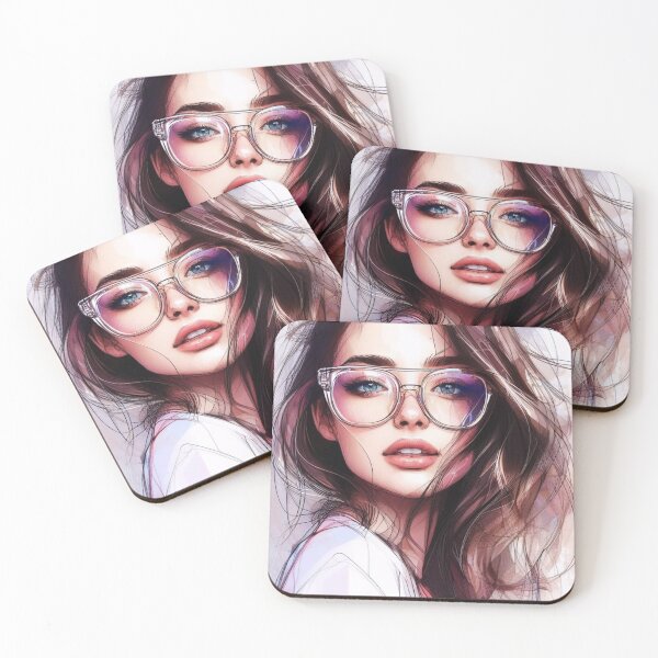Item preview, A girl with glasses. designed and sold by growing-mom.