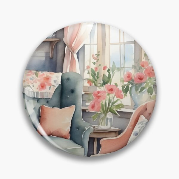 Item preview, Romance living room with fabric armchairs near windowsill, cottage style designed and sold by Jayjaynaenae.