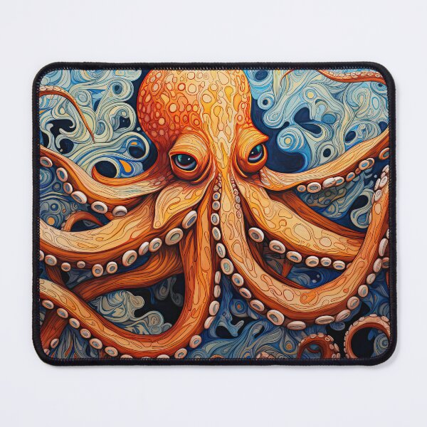 Item preview, Octopus in Orange designed and sold by Hawk Lake Art.