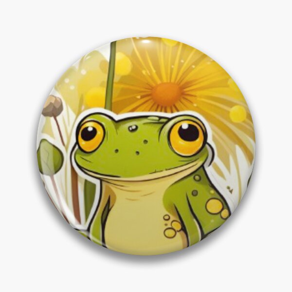 Item preview, Happy dandelion flower with frog designed and sold by KorArtStudio.