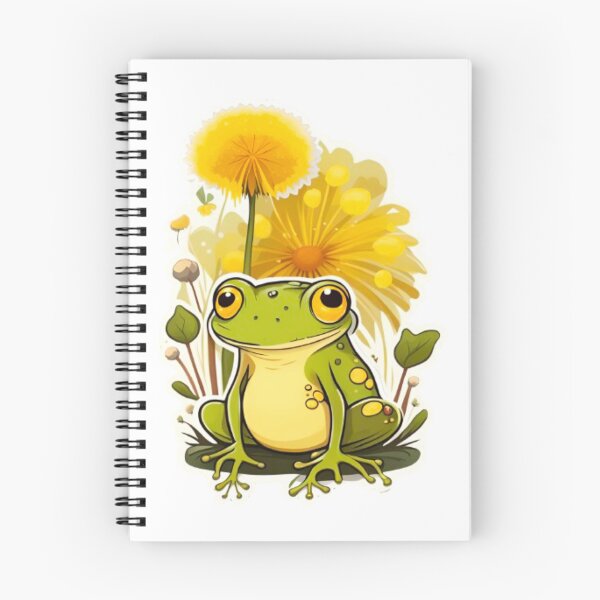 Item preview, Happy dandelion flower with frog designed and sold by KorArtStudio.