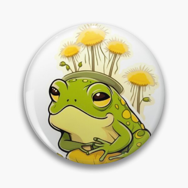 Item preview, Cute happy dandelion flower with frog designed and sold by KorArtStudio.