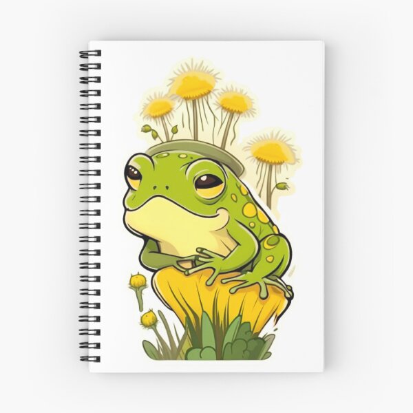 Item preview, Cute happy dandelion flower with frog designed and sold by KorArtStudio.