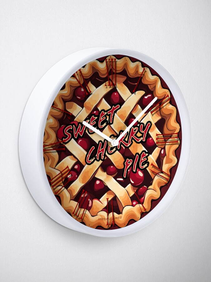 Thumbnail 1 of 4, Clock, sweet cherry pie designed and sold by Vixen-Games.