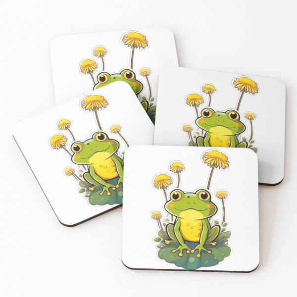 Item preview, Cool happy dandelion flower with frog designed and sold by KorArtStudio.