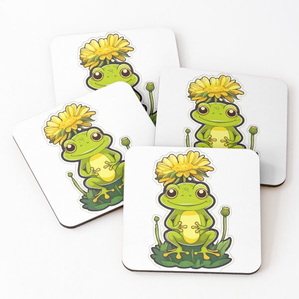 Item preview, Dandelion flower with green frog designed and sold by KorArtStudio.