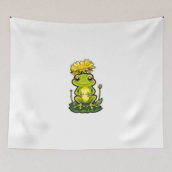 Item preview, Dandelion flower with green frog designed and sold by KorArtStudio.
