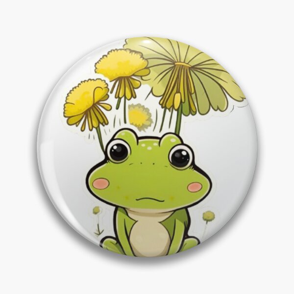 Item preview, Cute dandelion flower with green frog designed and sold by KorArtStudio.