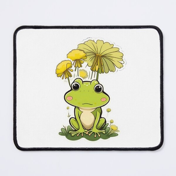 Item preview, Cute dandelion flower with green frog designed and sold by KorArtStudio.