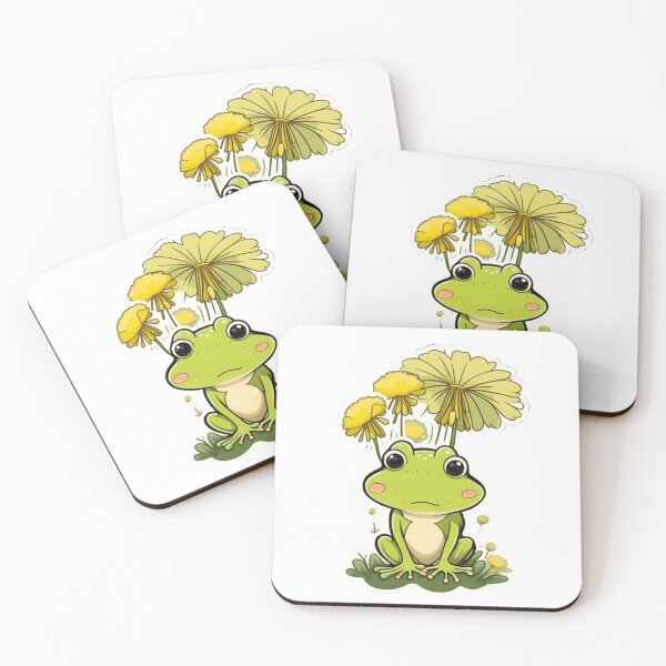 Item preview, Cute dandelion flower with green frog designed and sold by KorArtStudio.