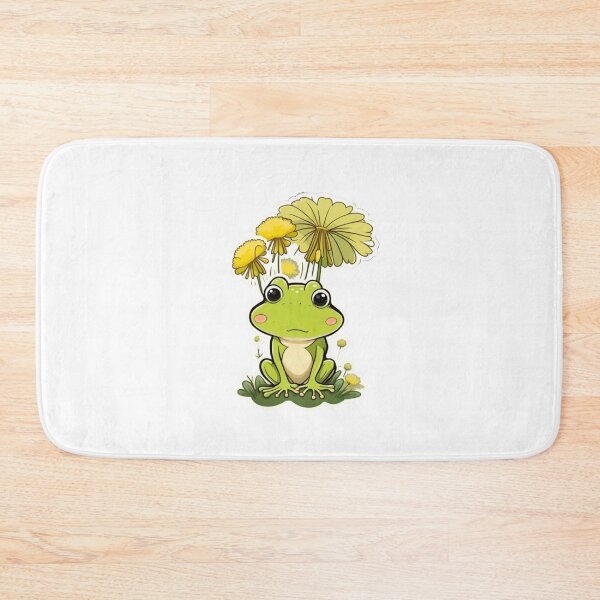 Item preview, Cute dandelion flower with green frog designed and sold by KorArtStudio.
