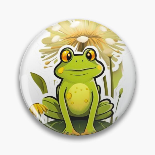 Item preview, Cool dandelion flower with green frog designed and sold by KorArtStudio.