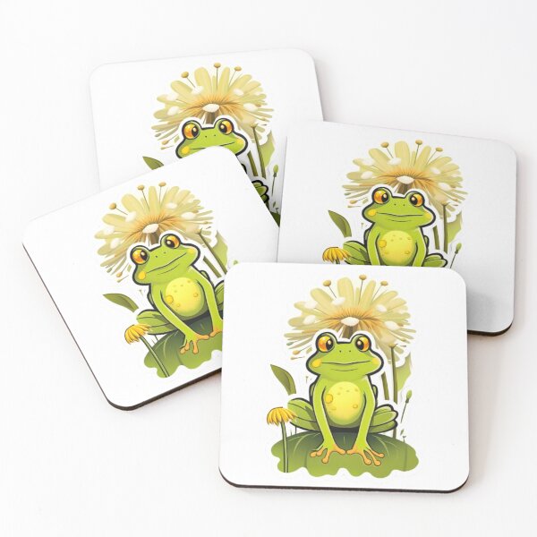 Item preview, Cool dandelion flower with green frog designed and sold by KorArtStudio.