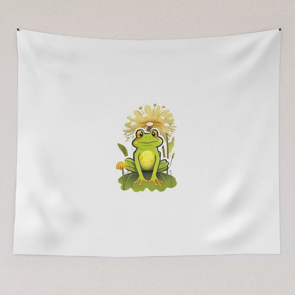 Item preview, Cool dandelion flower with green frog designed and sold by KorArtStudio.