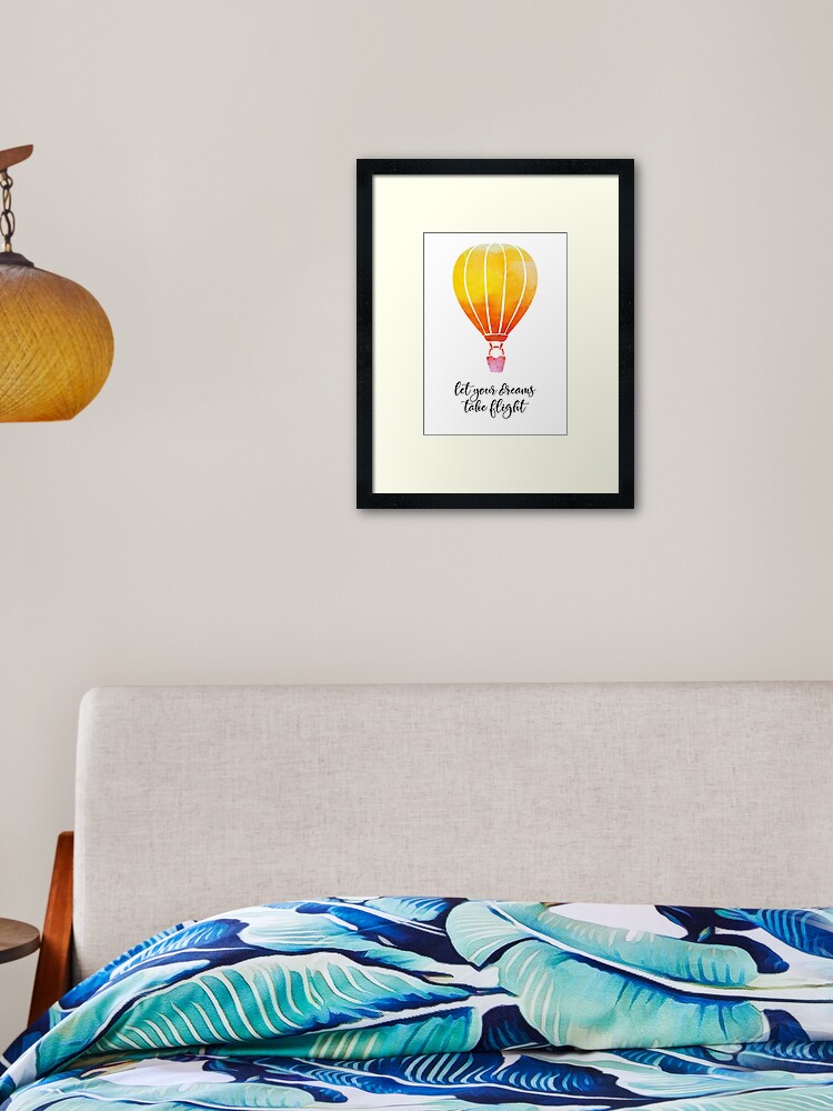 Inspirational Quote Children Motivation Nursery Let Your Dreams Take Flight Framed Art Print