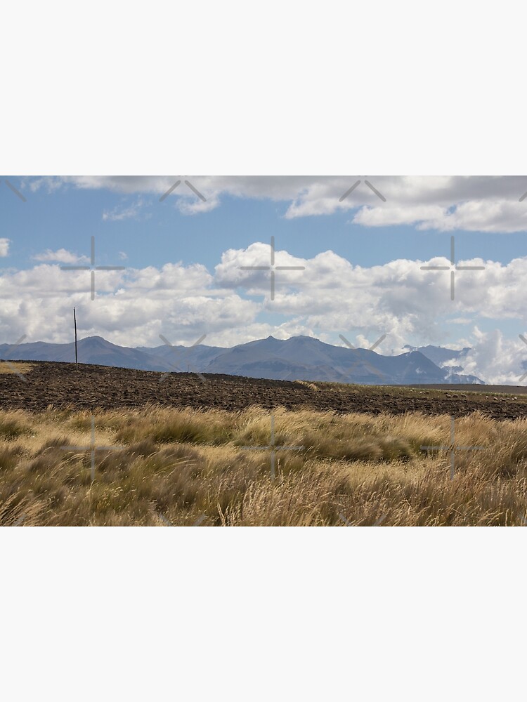 Grassy fields with farm pasture, mountains and clouds, Ecuador by kpander