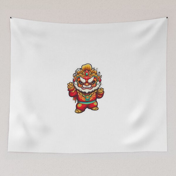 Item preview, Cute lion dance designed and sold by KorArtStudio.