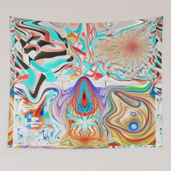 Item preview, Distorted master piece collage in twisted multicolor lines surrealism art designed and sold by Carlos Gudino.