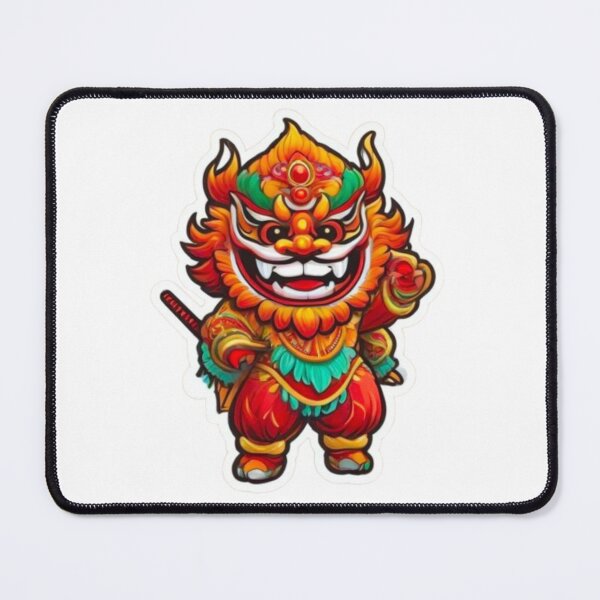 Item preview, Red lion dance designed and sold by KorArtStudio.