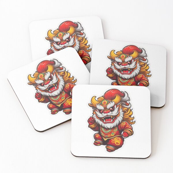 Item preview, Cute happy lion dance designed and sold by KorArtStudio.