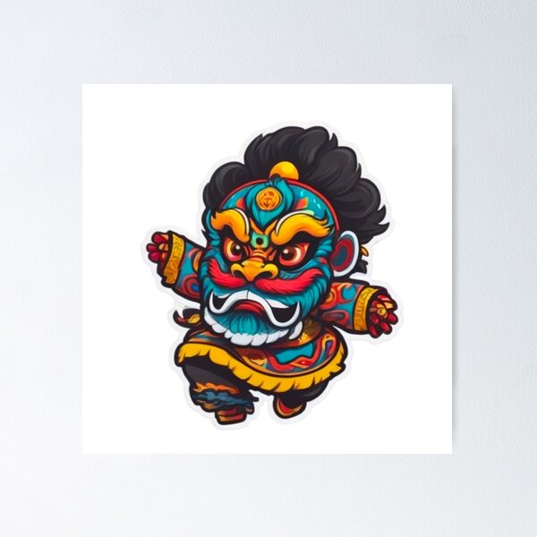 Item preview, Cool happy lion dance  designed and sold by KorArtStudio.