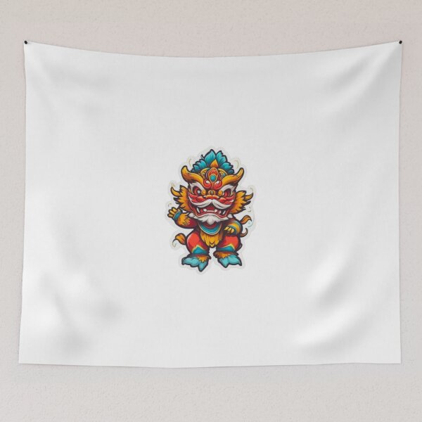 Item preview, Cool red lion dance designed and sold by KorArtStudio.
