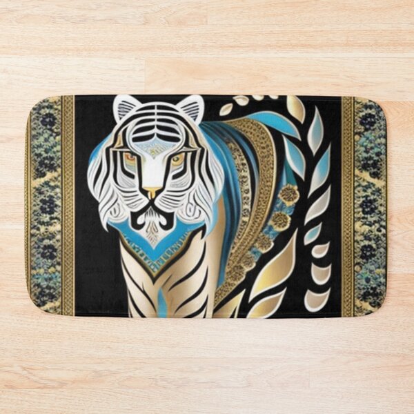 Item preview, Metallic gold striped tiger designed and sold by Roxburylane.