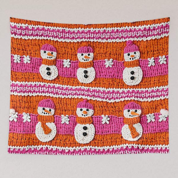 Item preview,  WINTER SNOWMAN CABLE KNITTED LOOKING UGLY CHRISTMAS SWEATER PATTERN  AI  designed and sold by davidjulie.