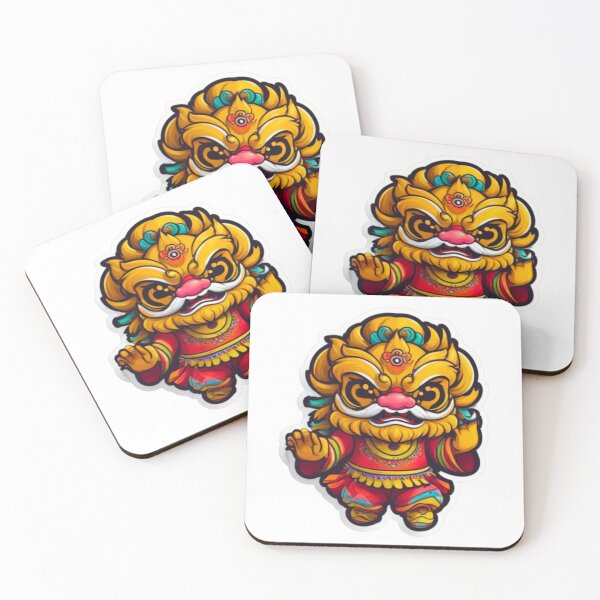 Item preview, Yellow lion dance designed and sold by KorArtStudio.