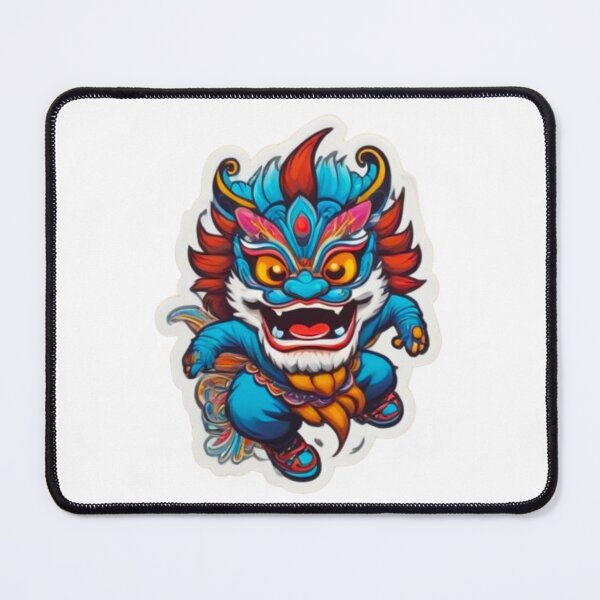 Item preview, Blue lion dance designed and sold by KorArtStudio.