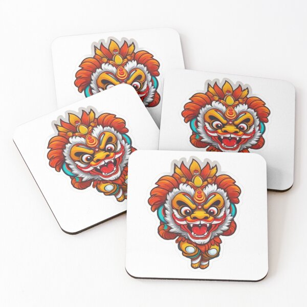 Item preview, Cute lion dance culture designed and sold by KorArtStudio.