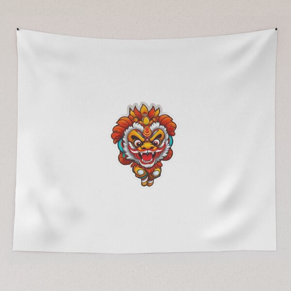 Item preview, Cute lion dance culture designed and sold by KorArtStudio.