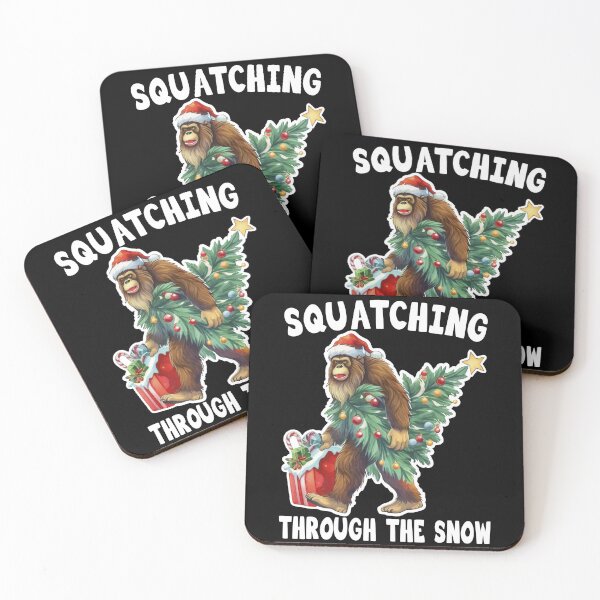 Item preview, Squatching Through The Snow Sasquatch Bigfoot Christmas designed and sold by Porcupine Tees ⭐⭐⭐⭐⭐.