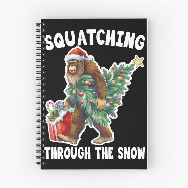 Item preview, Squatching Through The Snow Sasquatch Bigfoot Christmas designed and sold by Porcupine Tees ⭐⭐⭐⭐⭐.
