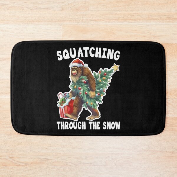 Item preview, Squatching Through The Snow Sasquatch Bigfoot Christmas designed and sold by Porcupine Tees ⭐⭐⭐⭐⭐.