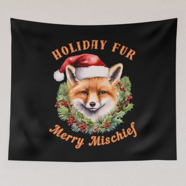 Item preview, Holiday Fur, Merry Mischief. fox watercolor designed and sold by FoxVibes.
