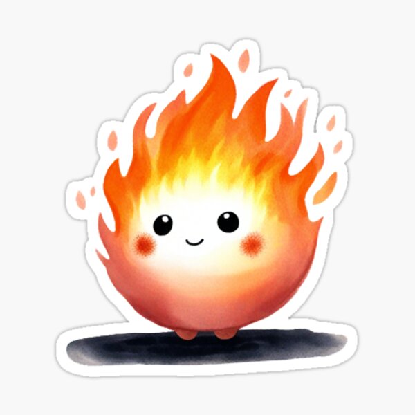 Bibble on Fire Sticker for Sale by gillrosedraws