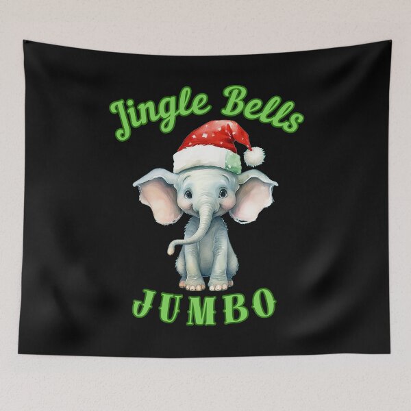 Item preview, Jingle Bells Jumbo. elephant portrait designed and sold by ElephantVibes.