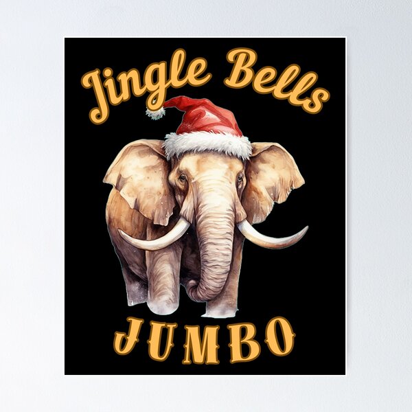 Artikelvorschau, Jingle Bells Jumbo. Aquarellelefant entworfen und verkauft von ElephantVibes.