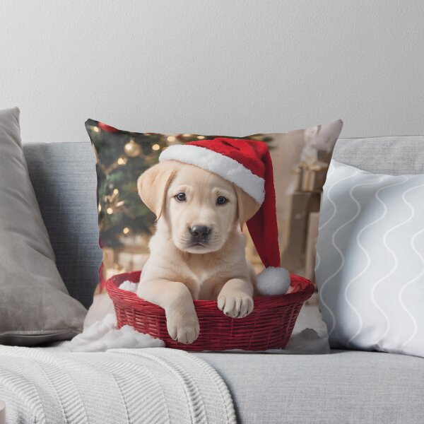 Item preview, Perro Navidad bebé perro Labrador en cesta roja en vacaciones de Navidad designed and sold by BotunPeony.