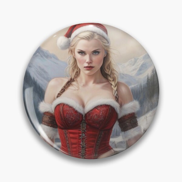Item preview, Shield Maiden as Santa Claus; Viking;  designed and sold by StickerApe.