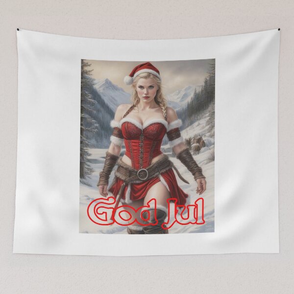 Item preview, Shield Maiden as Santa Claus; Viking;  designed and sold by StickerApe.