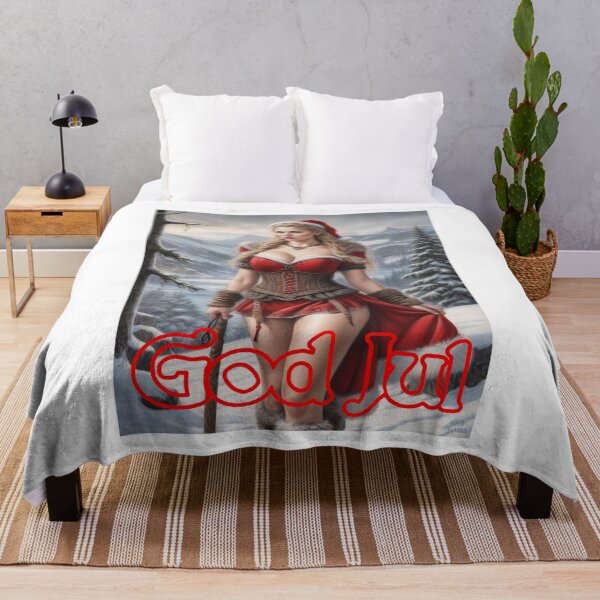 Item preview, Shield Maiden as Santa Claus; Viking; designed and sold by StickerApe.