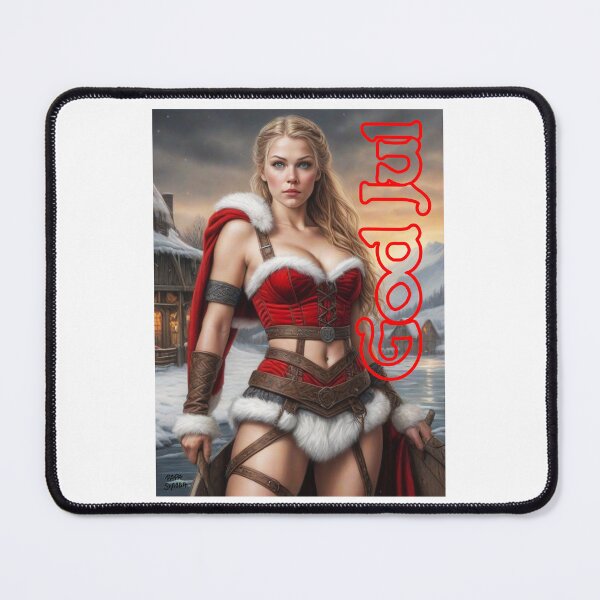Item preview, Shield Maiden as Santa Claus; Viking; designed and sold by StickerApe.