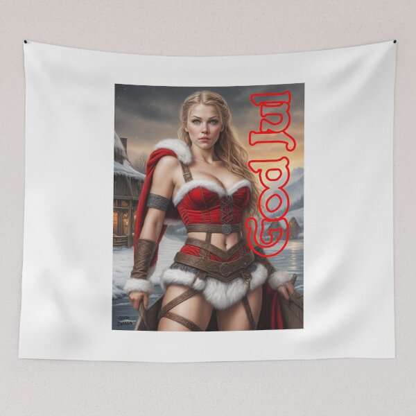 Item preview, Shield Maiden as Santa Claus; Viking;  designed and sold by StickerApe.