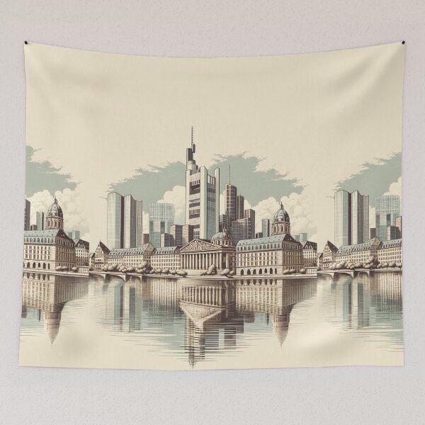 Item preview, Retro Frankfurt Skyline designed and sold by Places On Earth.