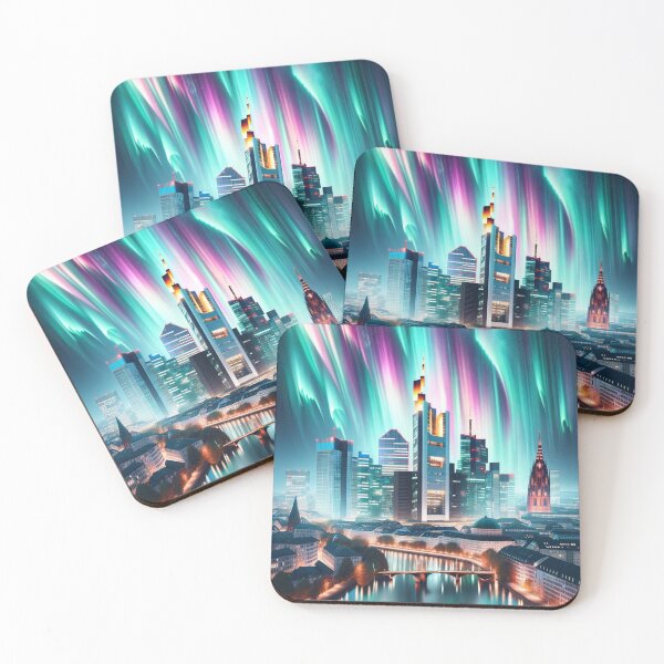 Item preview, Frankfurt Skyline Northern Lights designed and sold by Places On Earth.