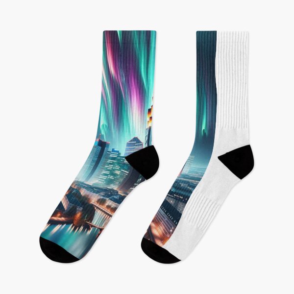 Item preview, Frankfurt Skyline Northern Lights designed and sold by Places On Earth.